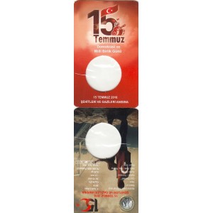 15 Temmuz 2016 1 Lira İçin Açıklamalı Boş Para Kapaması – Para Hariç (1 Adet)