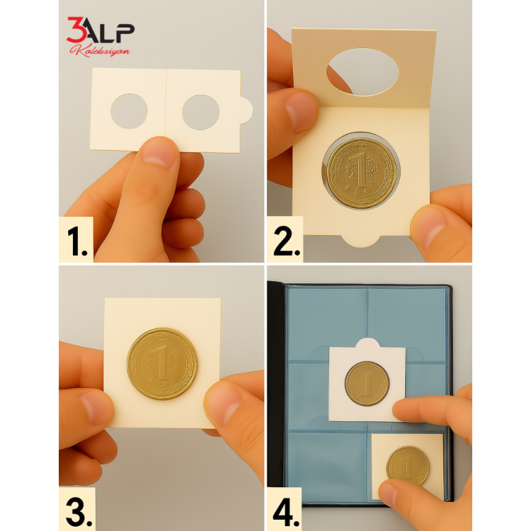 Madeni Para Karton Kapama 22.5 mm, Kendinden Yapışkanlı - Sticker'sız (25 ADET, 1 KUTU)