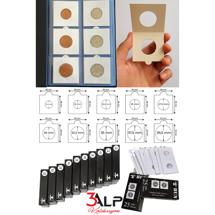 Madeni Para Karton Kapama 22.5 mm, Kendinden Yapışkanlı - Sticker'sız (25 ADET, 1 KUTU)