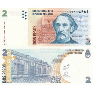 Arjantin 2 Pesos 2012 P#352(6) ÇİL/UNC Kağıt Para