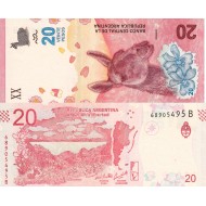 Arjantin 20 Pesos 2017 P#361(2) ÇİL/UNC Kağıt Para