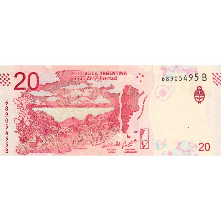 Arjantin 20 Pesos 2017 P#361(2) Guanako ÇİL UNC kağıt para