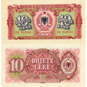 Arnavutluk 10 Leke 1957 P#28 ÇİL/UNC Kağıt Para
