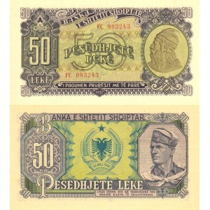 Arnavutluk 50 Leke 1957 P#29 ÇİL/UNC Kağıt Para