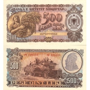 Arnavutluk 500 Leke 1957 P#31 ÇİL/UNC Kağıt Para