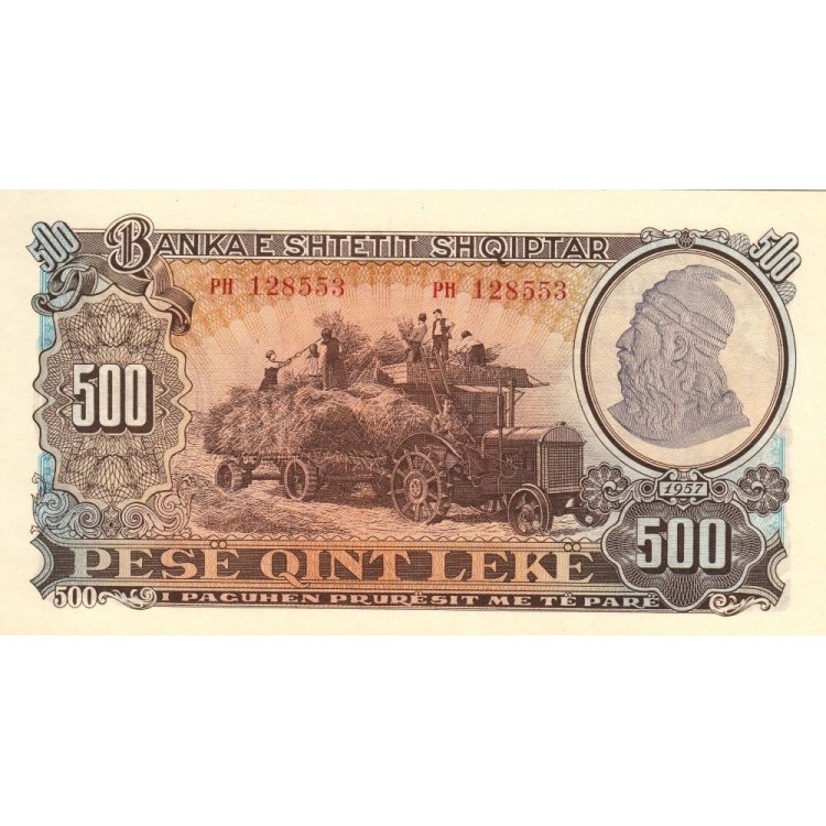 Arnavutluk 500 Leke 1957 P#31 ÇİL/UNC banknot