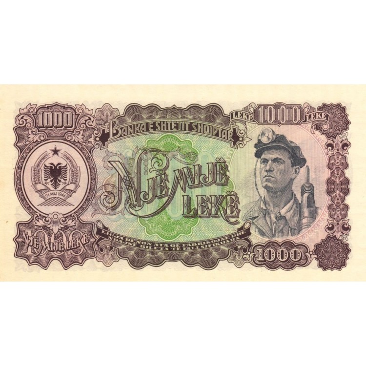 Arnavutluk 1000 Leke 1957 P#32 ÇİL/UNC banknot