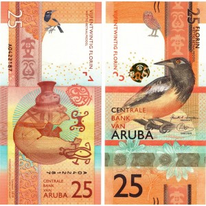 ARUBA 25 FLORİN 2019, P#22, ÇİL, ESKİ YABANCI KAĞIT PARA