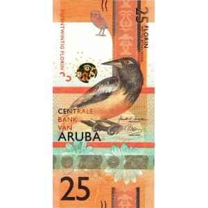 ARUBA 25 FLORİN 2019, P#22, ÇİL, ESKİ YABANCI KAĞIT PARA