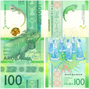 Aruba 100 Florin 2019 P#24 ÇİL/UNC Kağıt Para
