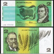 AVUSTRALYA 2 DOLAR 1985, P#43e, ÇİL, ESKİ YABANCI KAĞIT PARA