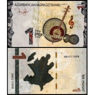AZERBAYCAN 1 MANAT 2023, P-38b, ÇİL, ESKİ YABANCI KAĞIT PARA
