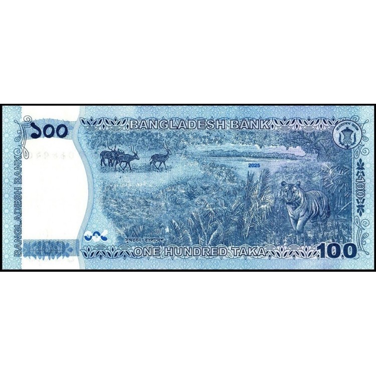 BANGLADEŞ 100 TAKA 2025, P#79, ÇİL, ESKİ YABANCI KAĞIT PARA