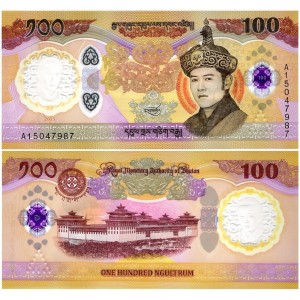 BHUTAN 100-500-1000 NGULTRUM POLYMER HATIRA, 3 LÜ SET, ÇİL