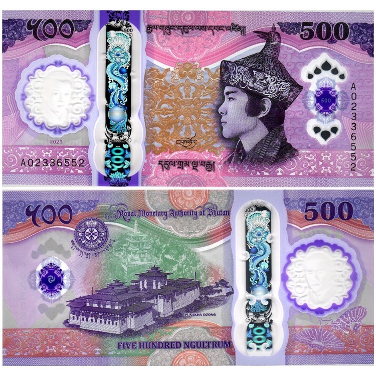 BHUTAN 100-500-1000 NGULTRUM POLYMER HATIRA, 3 LÜ SET, ÇİL