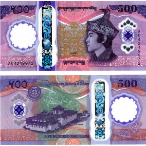 Bhutan 500 Ngultrum 2025 Hatıra P#44 ÇİL/UNC Polimer Banknot