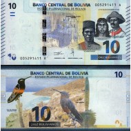 BOLİVYA 10 BOLIVIANOS 1986 (2019), P#248b , ÇİL, ESKİ YABANCI KAĞIT PARA