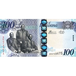 BOTSWANA 100 PULA 2016, P#33, ÇİL, ESKİ YABANCI KAĞIT PARA