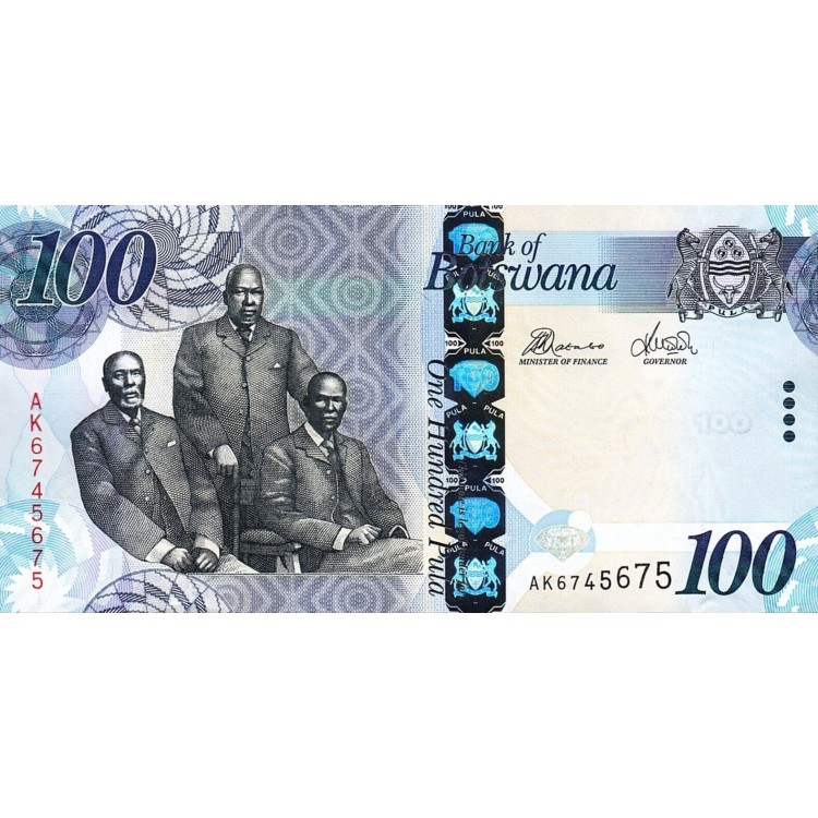 BOTSWANA 100 PULA 2016, P#33, ÇİL, ESKİ YABANCI KAĞIT PARA