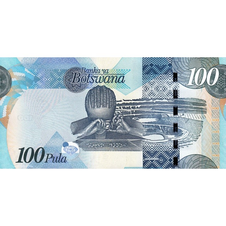 BOTSWANA 100 PULA 2016, P#33, ÇİL, ESKİ YABANCI KAĞIT PARA