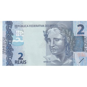 BREZİLYA 2 REAİS 2021, P#252f ,ÇİL, ESKİ YABANCI KAĞIT PARA