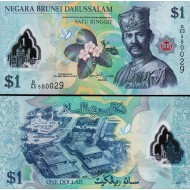 BRUNEİ 1 DOLAR 2019 POLYMER, P#35d  ÇİL, ESKİ YABANCI KAĞIT PARA 