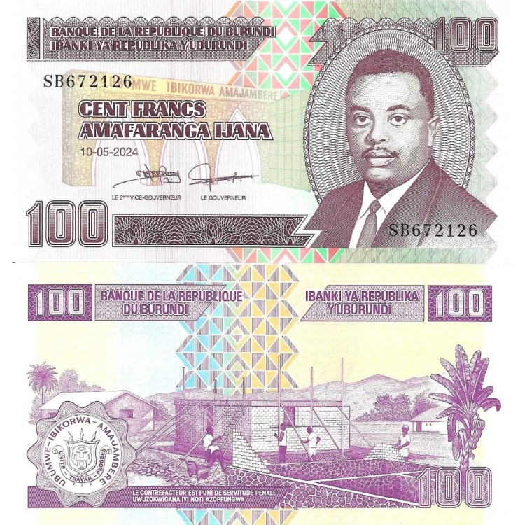 BURUNDİ 100-500-1000 FRANC 3 lü SET, ÇİL, ESKİ YABANCI KAĞIT PARA