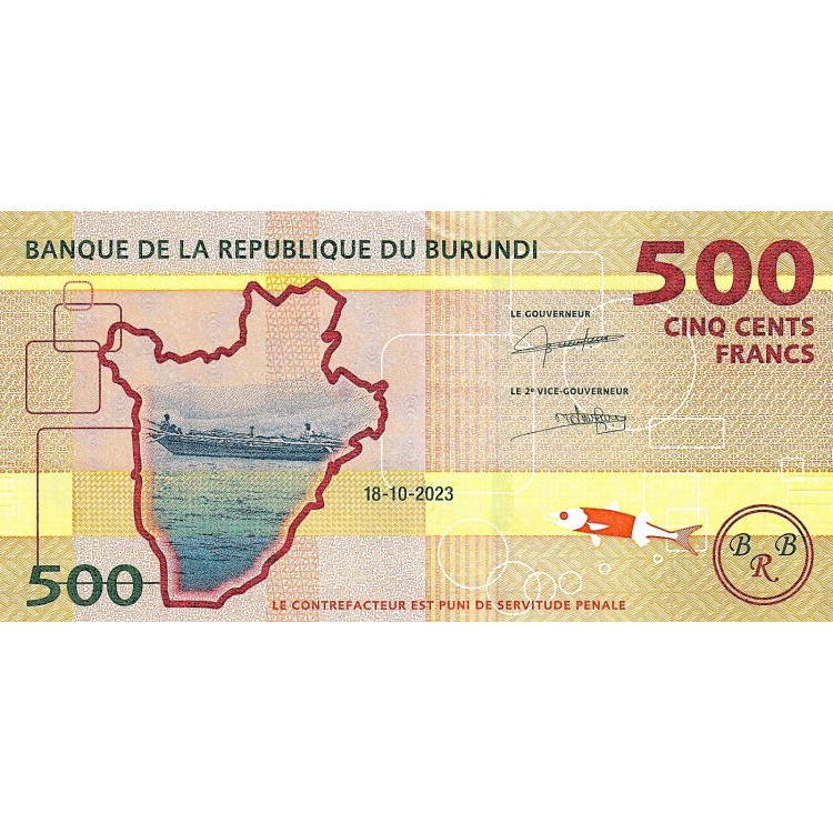 BURUNDİ 500 FRANK (AMAFRANGA) 2023, P#50, ÇİL, ESKİ YABANCI KAĞIT PARA
