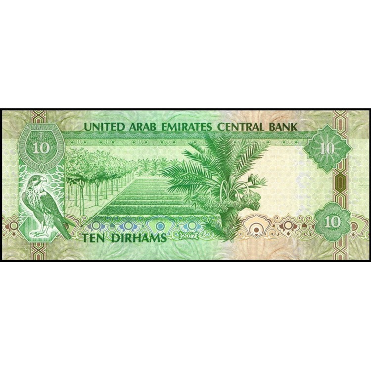 BİRLEŞİK ARAP EMİRLİĞİ 10 DİRHEM 2017 (1438), P#27e, ÇİL, ESKİ YABANCI KAĞIT PARA