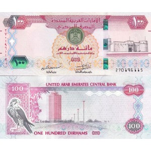BİRLEŞİK ARAP EMİRLİĞİ 100 DİRHEM 2018 (1439), P#30g, ÇİL, ESKİ YABANCI KAĞIT PARA