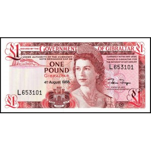 CEBELİTARIK 1 POUND 1988, P#20e, ÇİL, ESKİ YABANCI KAĞIT PARA