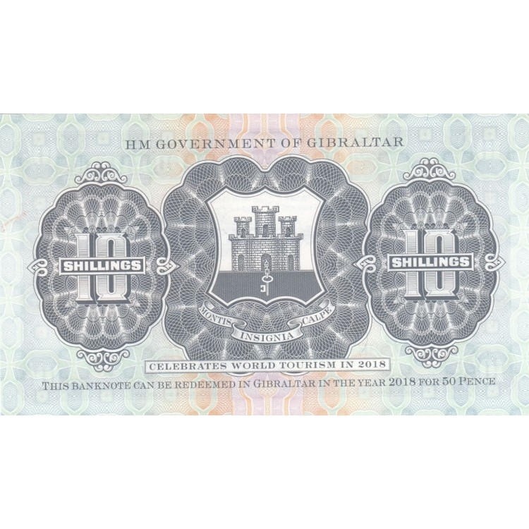 Cebelitarık 10 Shillings 2018 P#41 ÇİL UNC banknot