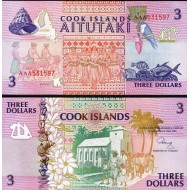 COOK ISLAND 3 DOLAR 1992, P#7, ÇİL, ESKİ YABANCI KAĞIT PARA