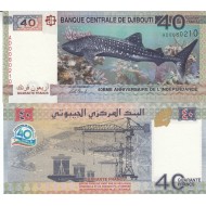 CİBUTİ 40 FRANC 2017, 40.YIL HATIRA, P#46(2), ÇİL, ESKİ YABANCI KAĞIT PARA