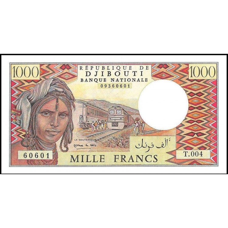 CİBUTİ 1000 FRANC 1991, P#37e, ÇİL, ESKİ YABANCI KAĞIT PARA