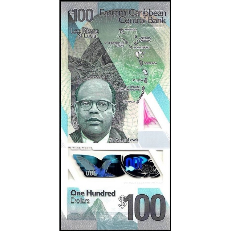 DOĞU KARAYİPLER 100 DOLAR POLYMER 2019, P#60, ÇİL, ESKİ YABANCI KAĞIT PARA