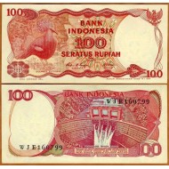 ENDONEZYA 100 RUPİ 1984, P#122, ÇİL, ESKİ YABANCI KAĞIT PARA