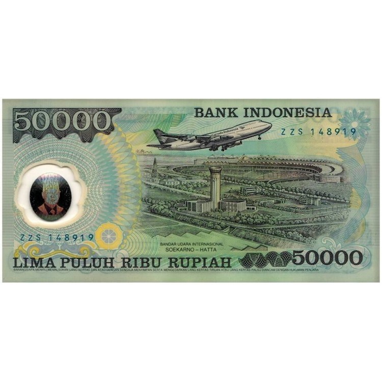 ENDONEZYA 50000 RUPİ 1993 POLYMER, P#134, HATIRA 25 YLLIK GELİŞİM, ÇİL, ESKİ YABANCI KAĞIT PARA