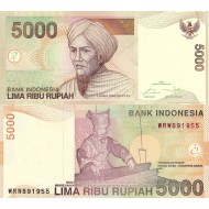 Endonezya 5000 Rupi 2015 P#142o ÇİL/UNC Kağıt Para