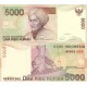 Endonezya 5000 Rupi 2015 P#142o ÇİL UNC kağıt banknot