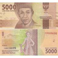 ENDONEZYA 5000 RUPİ 2016, P#156a, ÇİL, ESKİ YABANCI KAĞIT PARA