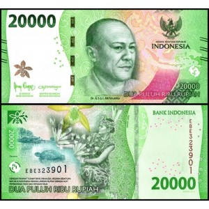 Endonezya 20000 Rupi 2022 P#166a ÇİL/UNC Kağıt Para Endonezya 20000 Rupi 2022 P#166a ÇİL/UNC Kağıt Para