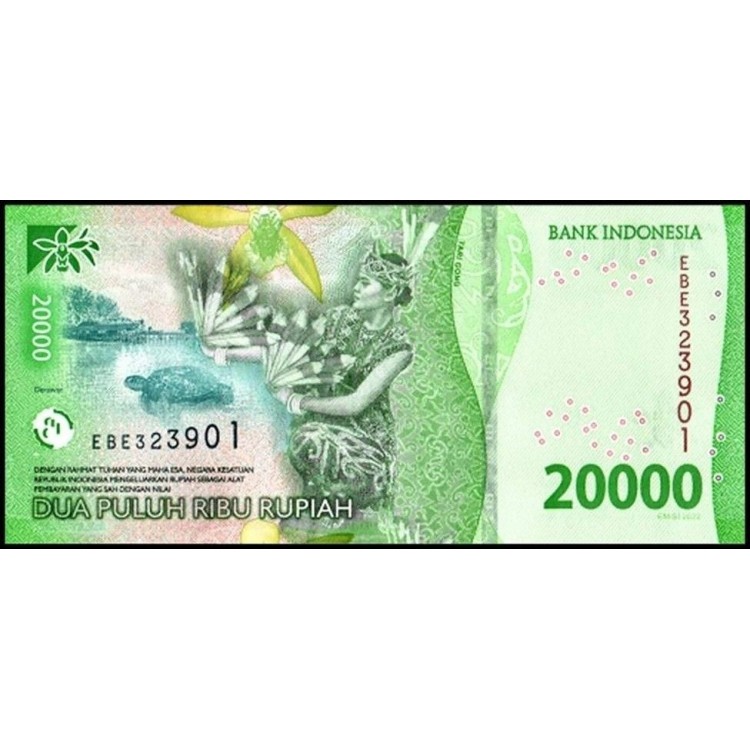 Endonezya 20000 Rupi 2022 P#166a banknot
