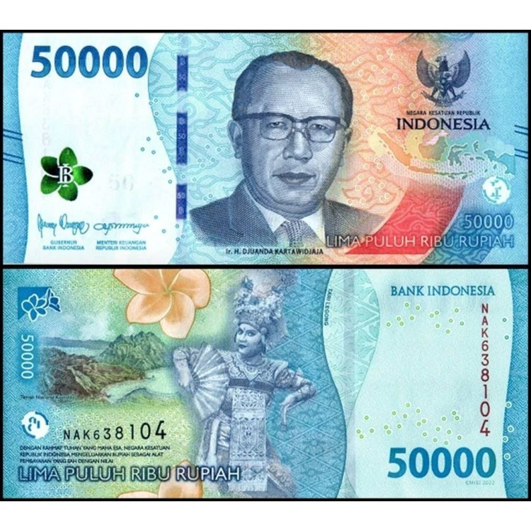 Endonezya 50000 Rupi 2022 P#167a banknot