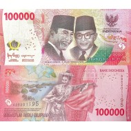 ENDONEZYA 100000 RUPİ 2022, P#168, ÇİL, ESKİ YABANCI KAĞIT PARA