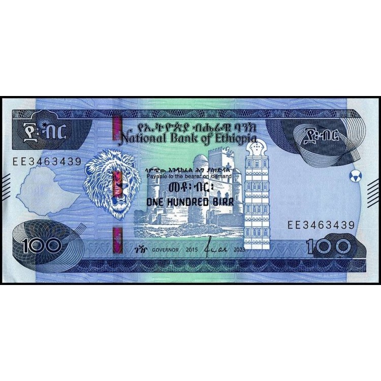ETİYOPYA 100 BİRR 2023, P#57b, ÇİL, ESKİ YABANCI KAĞIT PARA
