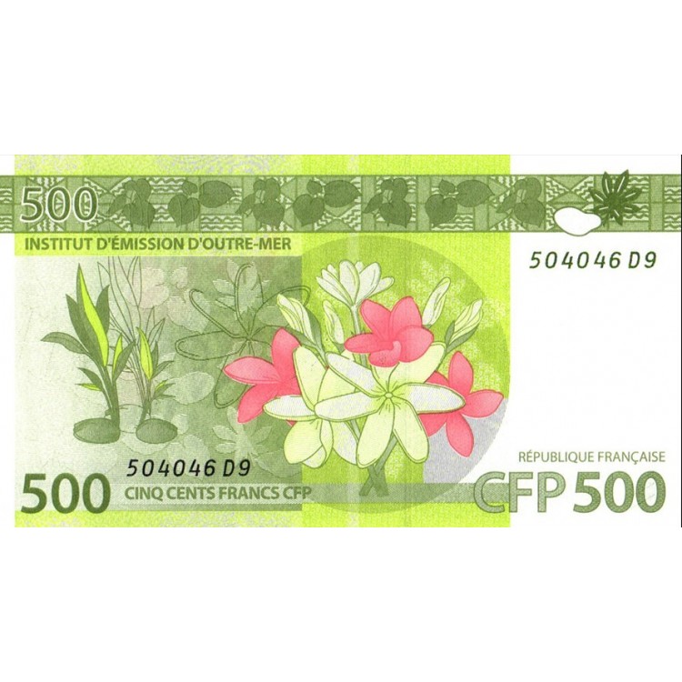 FRANSIZ PASİFİK BÖLGESİ 500 FRANK (CFP), 2014 (2023), P#5c, ÇİL, ESKİ YABANCI KAĞIT PARA