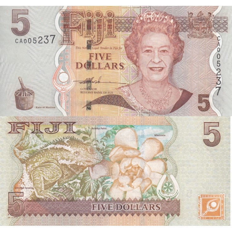 FİJİ 5 DOLAR 2007, P#110a, KRALİÇE II. ELİZABETH, ÇİL, ESKİ YABANCI KAĞIT PARA FİJİ 5 DOLAR 2007, P#110a, KRALİÇE II. ELİZABETH, ÇİL, ESKİ YABANCI KAĞIT PARA