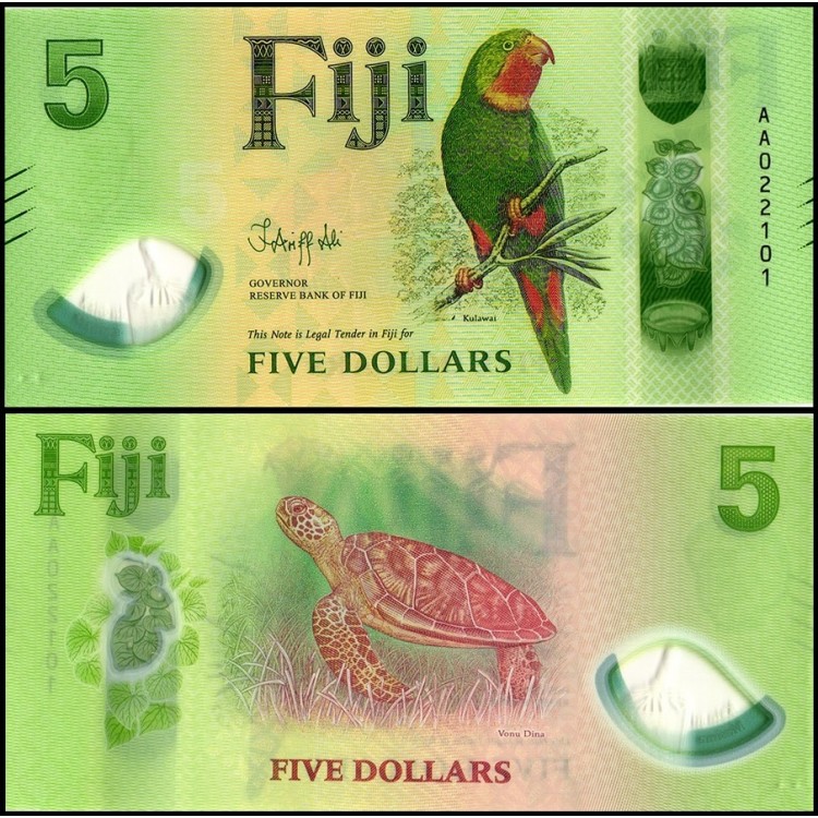 FİJİ 5 DOLAR 2026 POLYMER, P#125, ÇİL, ESKİ YABANCI KAĞIT PARA
