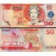 FİJİ 50 DOLAR 2002, P#108a, KRALİÇE II. ELİZABETH, ÇİL, ESKİ YABANCI KAĞIT PARA